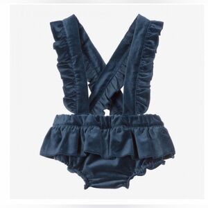 NWT phi clothing 3t blue velvet  shorts with braces